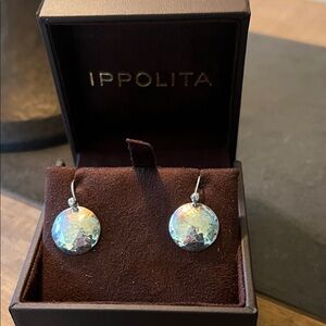 Ippolita Sterling Silver Disc Earrings with Diamonds